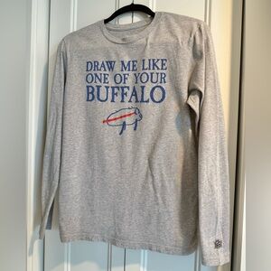 Josh Allen Buffalo Drawing - Long Sleeve Shirt 🦬 Unisex Size Small